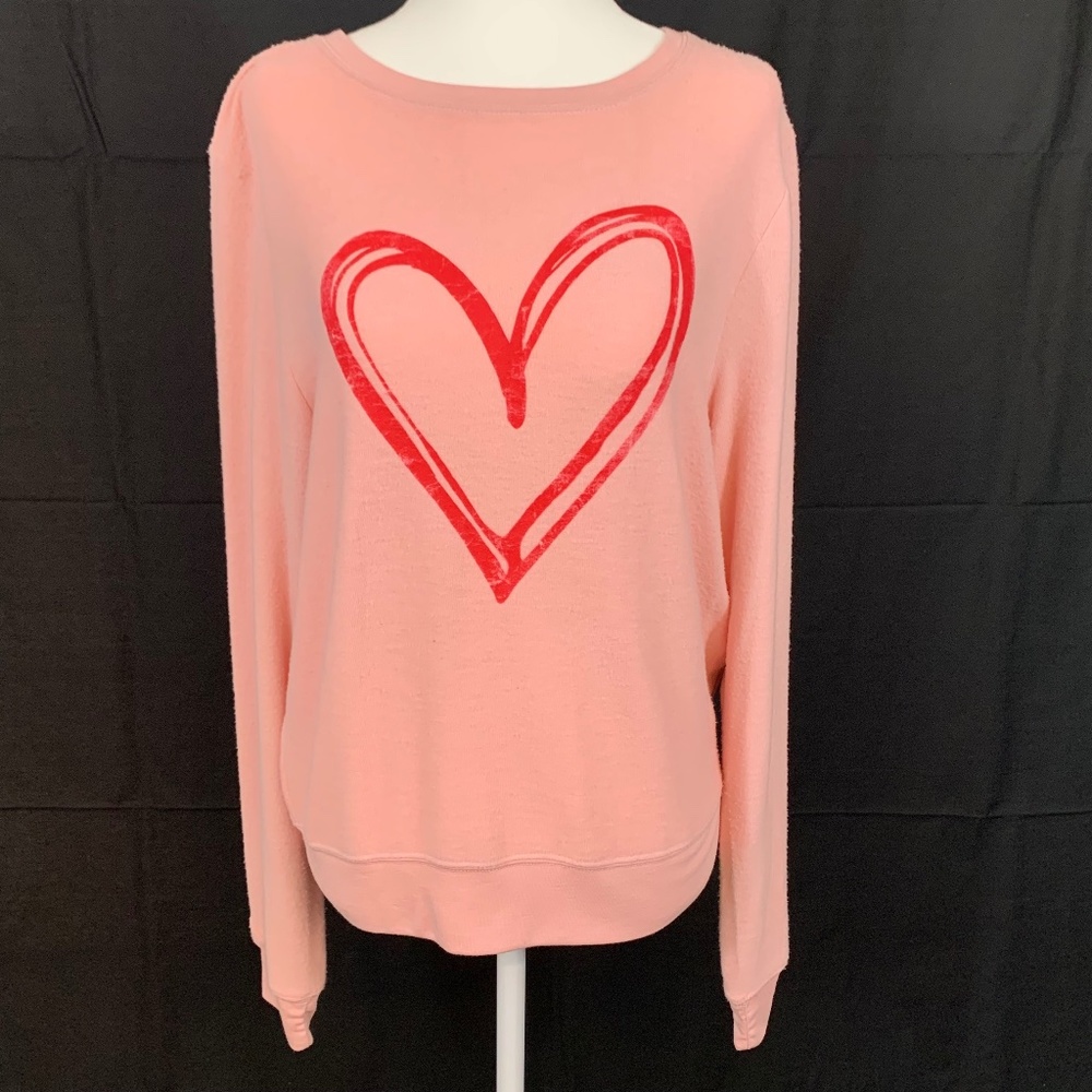 NWT Wildfox Sketchy Heart Soft Sweatshirt